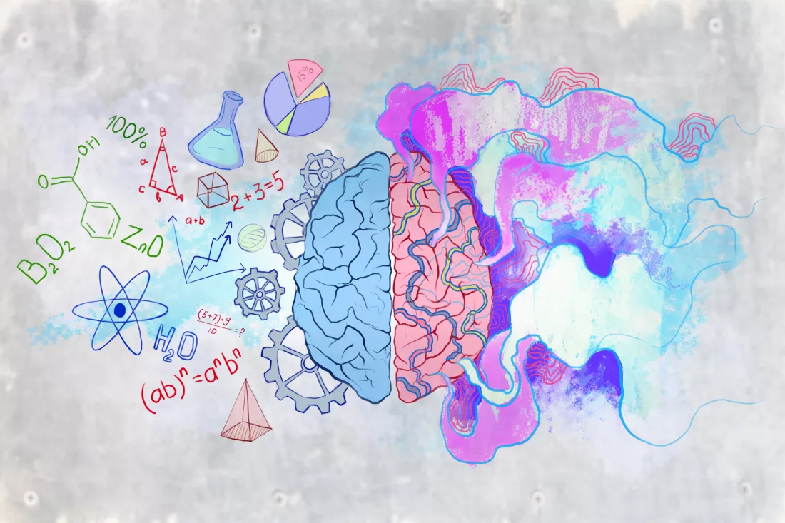 brain-sketch-half-painted-blue-orange-with-different-small-drawings-colorful-rays-white-background-brainstorm-creativity-concept-3d-rendering